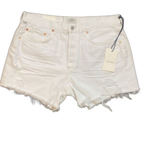 Citizens of Humanity Women’s Sz 30 White Annabelle Long Relaxed Shorts 4” Inseam
